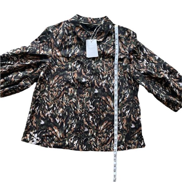 Ted Baker Evrett Lantern Sleeve Shirt Khaki Size 4 - US 12 - Picture 9 of 12